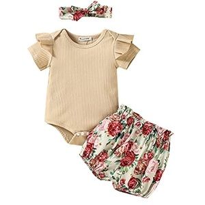 Vintage look floral bottom & bodysuit 3 piece set 3-6 months